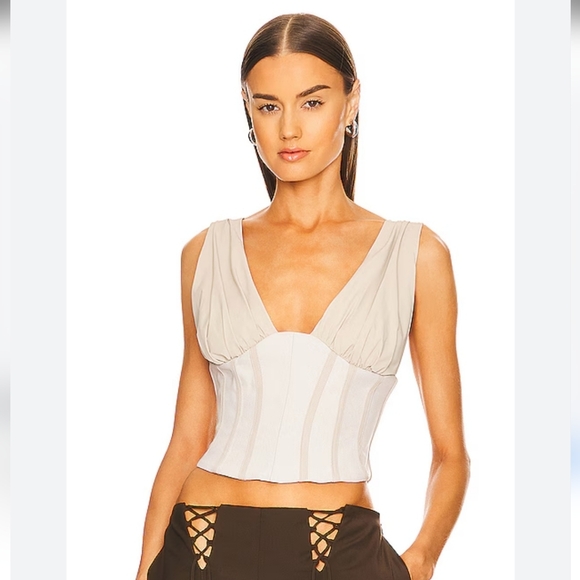 Paris Georgia Maeve Bodice Top Stone With Fawn Size L - Picture 1 of 12